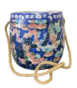Blue Planter with rope