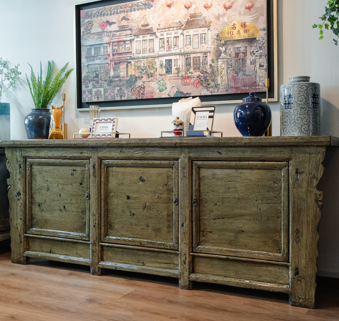 Antique Grey Winged Gansu Sideboard