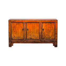 Antique Orange Shandong 3 Door Cabinet