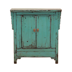 Antique Green Shanxi Winged Cabinet With 2 Doors