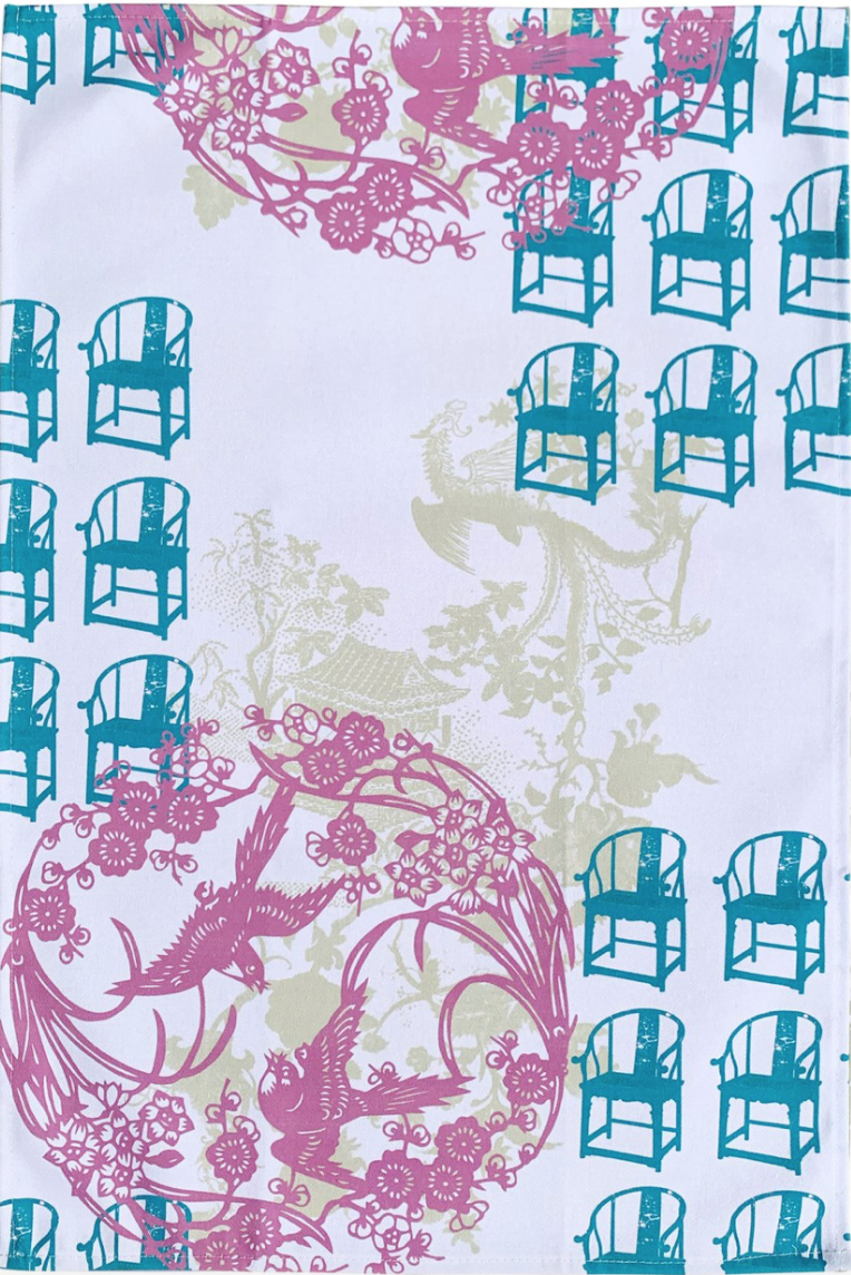 Chinese Antiques Tea Towel by Deborah McKellar