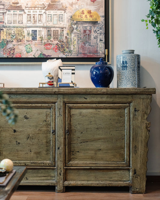 Antique Grey Winged Gansu Sideboard