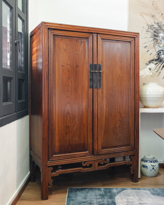Antique Chestnut Brown Tall Zhejiang Cabinet