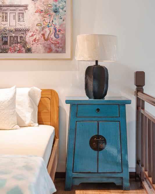 Azure Blue Tapered Side Cabinet