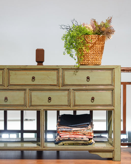 Lime Green Multi Drawer Console - New