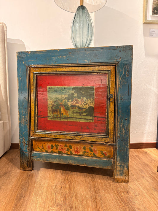 Antique Multi Layer Gansu Handpainted Cabinet