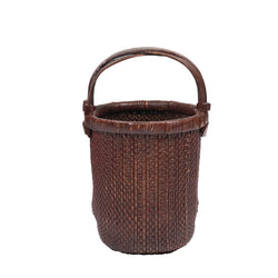 Vintage Red Rattan Basket From Northern China