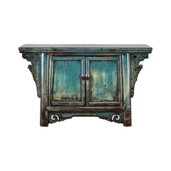 Antique Blue Green Small Butterfly Cabinet