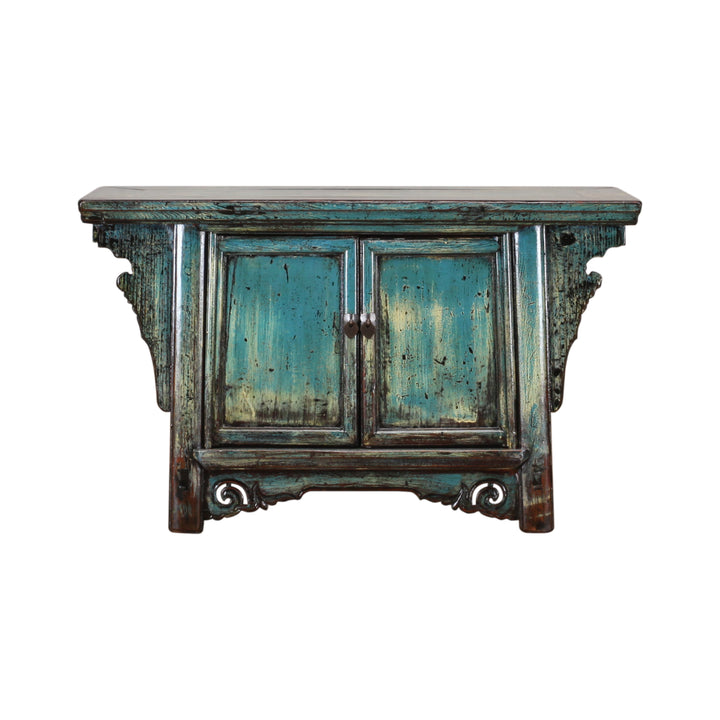 Antique Blue Green Small Butterfly Cabinet