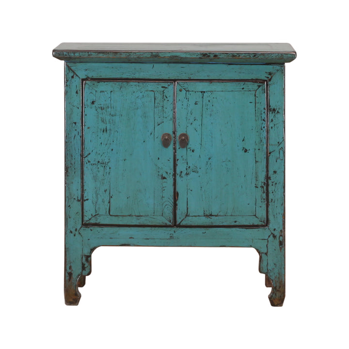 Antique Light Green Shandong Cabinet with 2 Doors