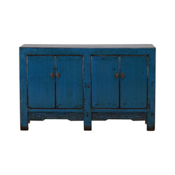 Antique Blue Shanxi Cabinet with 4 Doors
