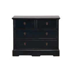 Antique Dark Blue Shandong Cabinet with 4 Drawers