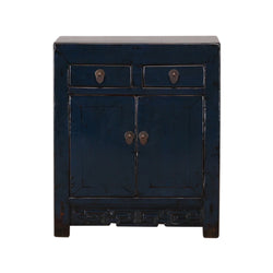 Antique Dark Blue Shanxi Cabinet with 2 Doors 2 Drawers