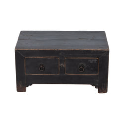 Antique Dark Grey Dongbei Low 2 Drawer Table