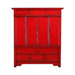 Antique Red Buddha Shanxi 2 Door Cabinet