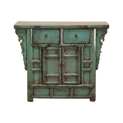 Antique Blue Shanxi Cabinet With 2 Doors 2 Drawers