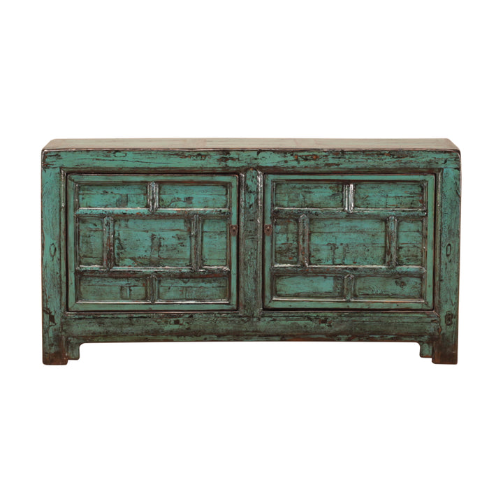 Antique Blue Shanxi Sideboard With 2 Doors