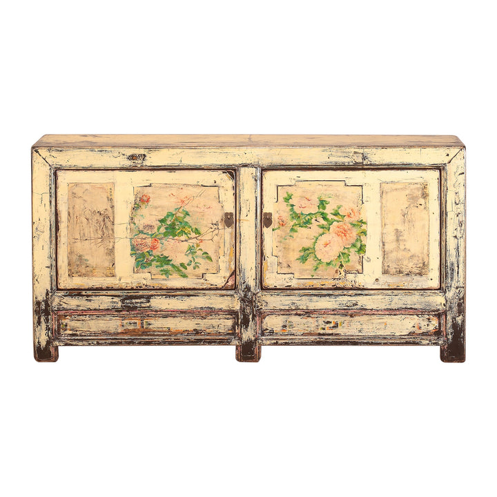 Antique Cream Shanxi Cabinet With 2 Doors