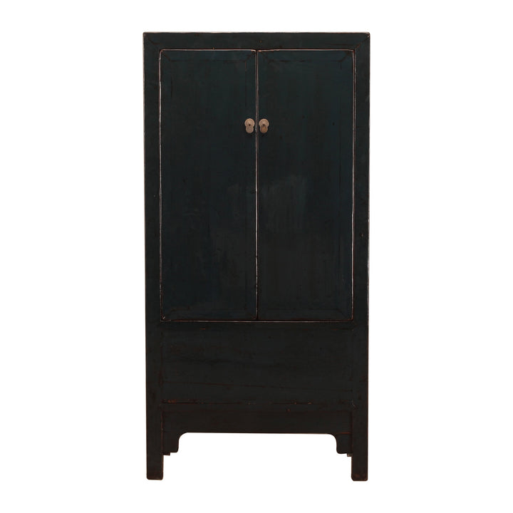 Antique Dark Blue - Black Shanxi Cabinet With 2 Doors