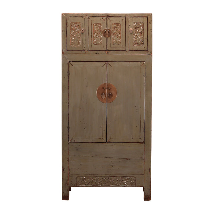 Antique Grey Hebei Compound Cabinet With 6 Doors