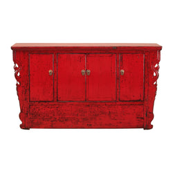Antique Red Shanxi Cabinet With 4 Doors