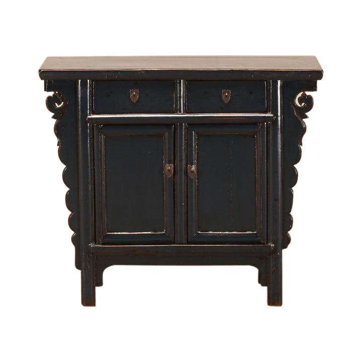 Antique Midnight Blue Shandong Cabinet With 2Doors 2 Drawers