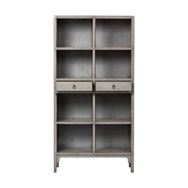 New Grey Tianjin Bookcase with 2 Drawers