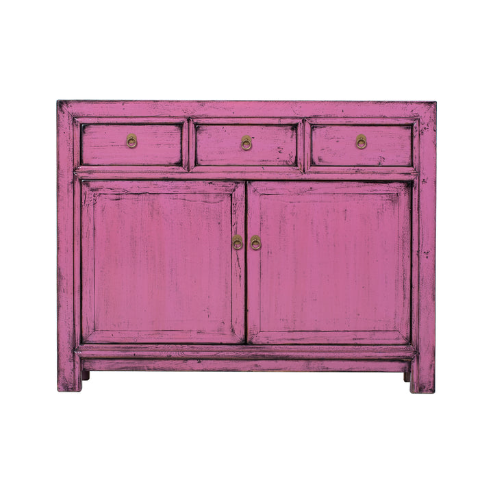 Purple Pink Hebei 3 Drawer 2 Door Square Cabinet