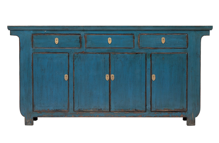 Blue 4 Door 3 Drawer Sideboard