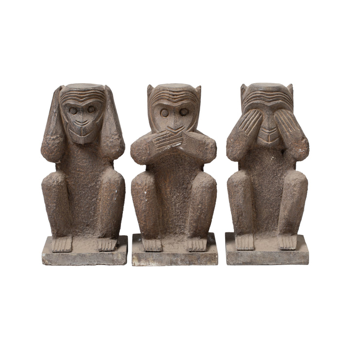 Set of 3 Wise Stone Monkeys - 30 cm