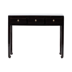 Vintage Black 2 Drawer Narrow Beijing Console Table