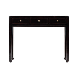 Vintage Black 3 Drawer Narrow Shandong Desk