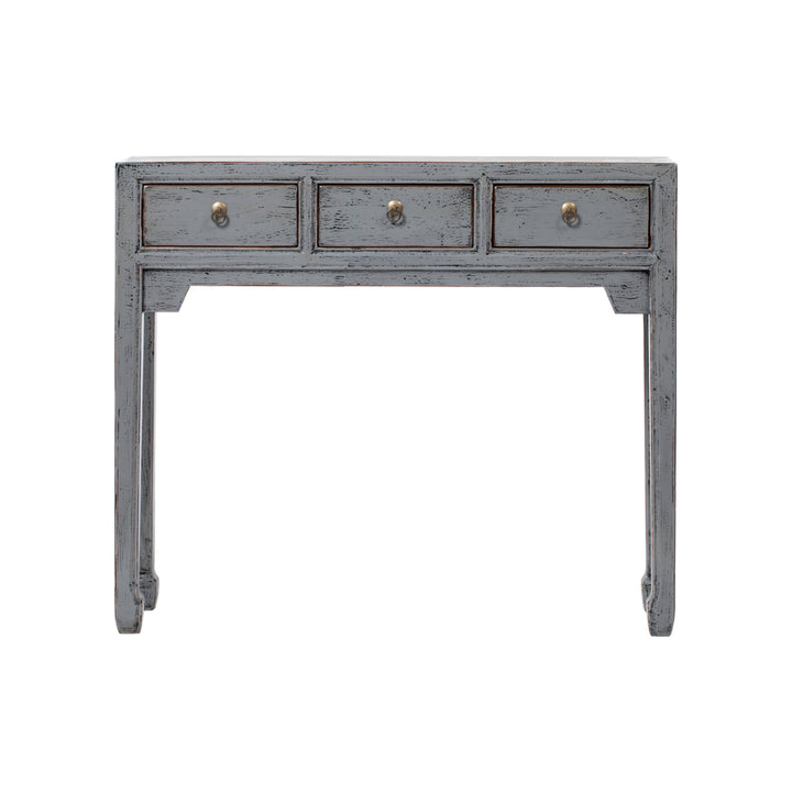 Vintage Grey 3 Drawer Narrow Shandong Console Table